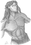 Tarzan Torso Sketch by Quanstrom (1999)